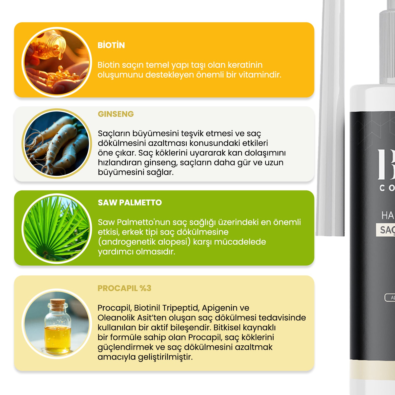 BMH Saç Bakım Spreyi 60x2 Ml ( Procapil %3 + Biotin + Saw palmetto + Ginseng )