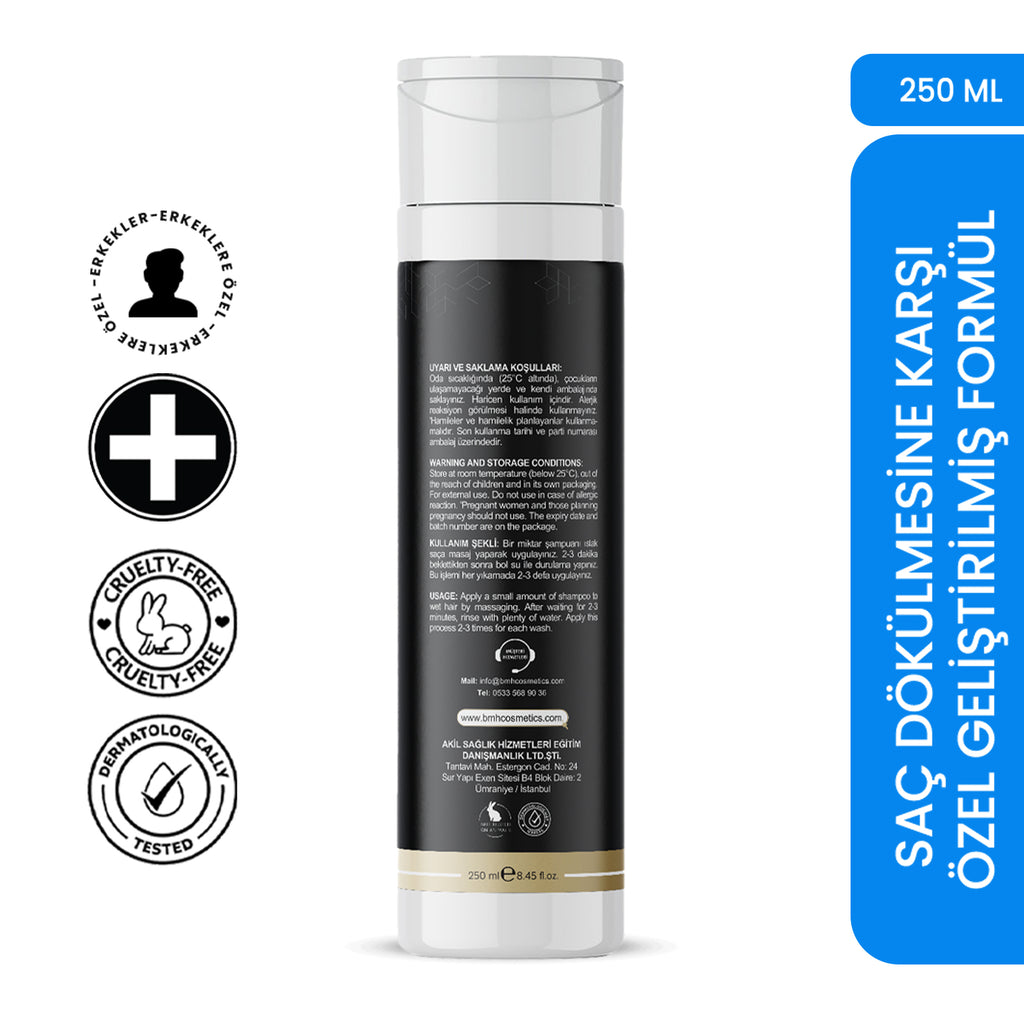 BMH5+ Erkek Saç Dökülme Karşıtı | Biotin | Keratin | Procapil | Saw Palmetto | Ginseng | Şampuan X 2 Adet