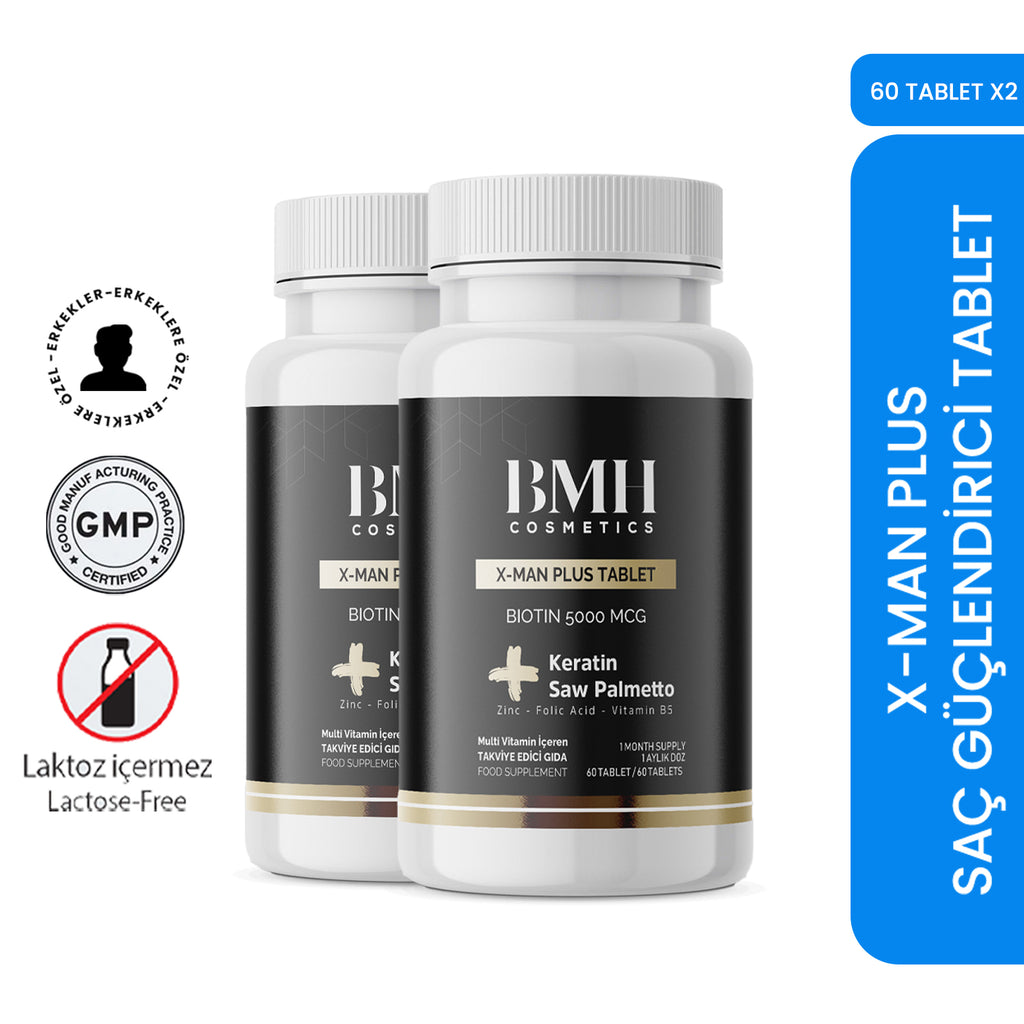 BMH X-Man Plus Saç Güçlendirici Tablet 60x2 Tablet ( Keratin + Saw Palmetto )